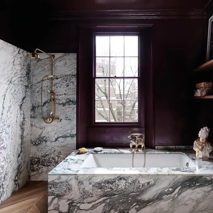 Farrow and Ball Brinjal bathroom 