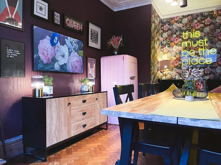 Farrow and Ball Brinjal dining room 