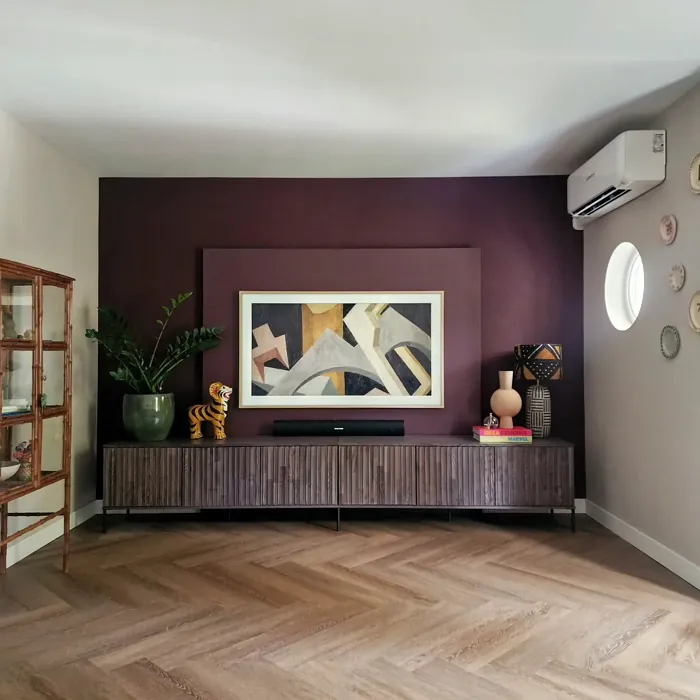 Farrow and Ball Brinjal living room 