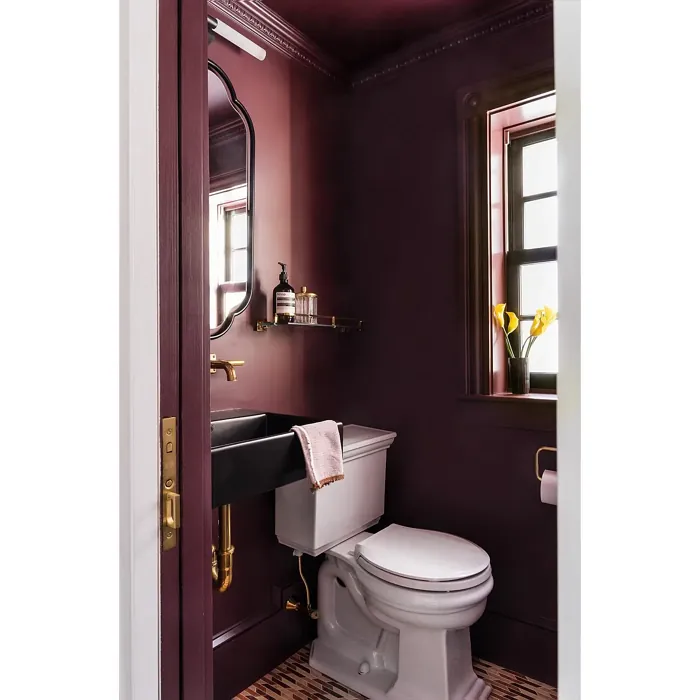 Farrow and Ball Brinjal living room 