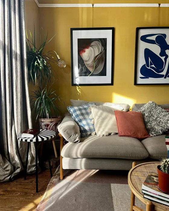 Farrow and Ball Sudbury Yellow living room 