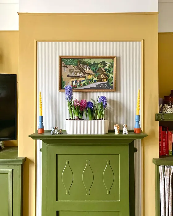 Farrow and Ball Sudbury Yellow living room 