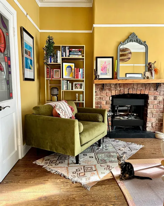 Farrow and Ball Sudbury Yellow living room 