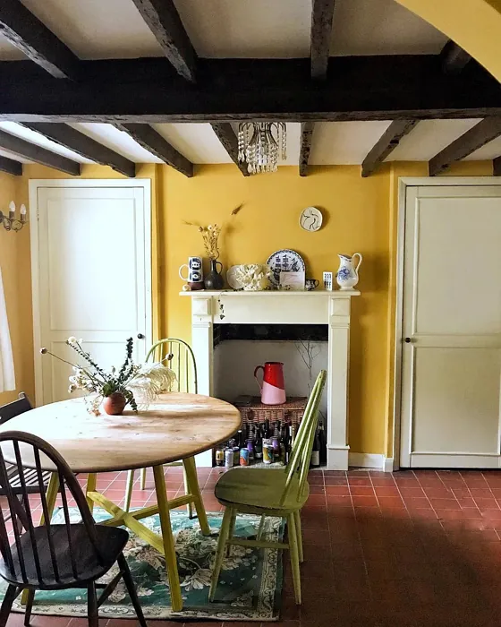 Farrow and Ball Sudbury Yellow dining room 