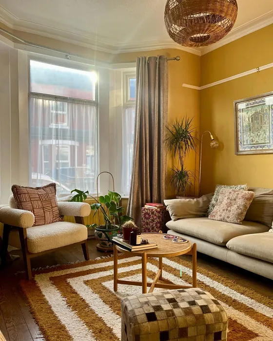 Farrow and Ball Sudbury Yellow living room 