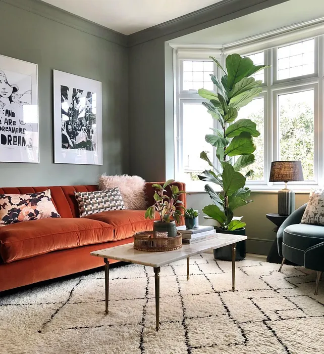 Farrow and Ball Pigeon living room 