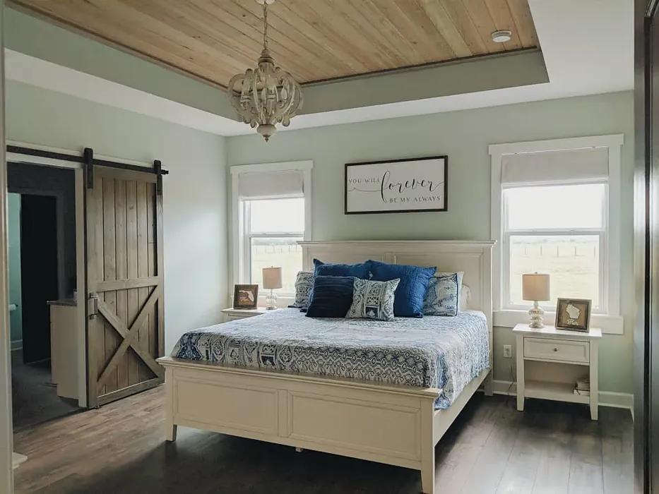 Sherwin Williams Sea Salt bedroom 