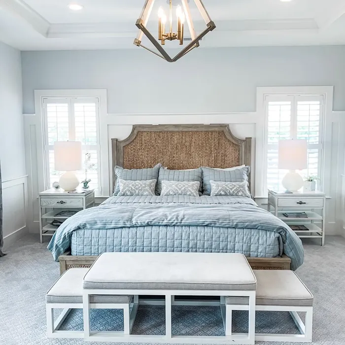 Sherwin Williams Sea Salt bedroom interior