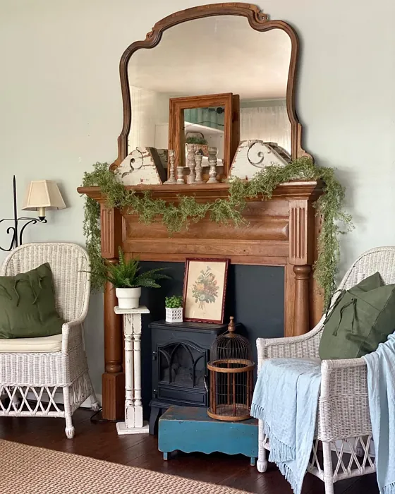 Sherwin Williams Sea Salt living room color paint