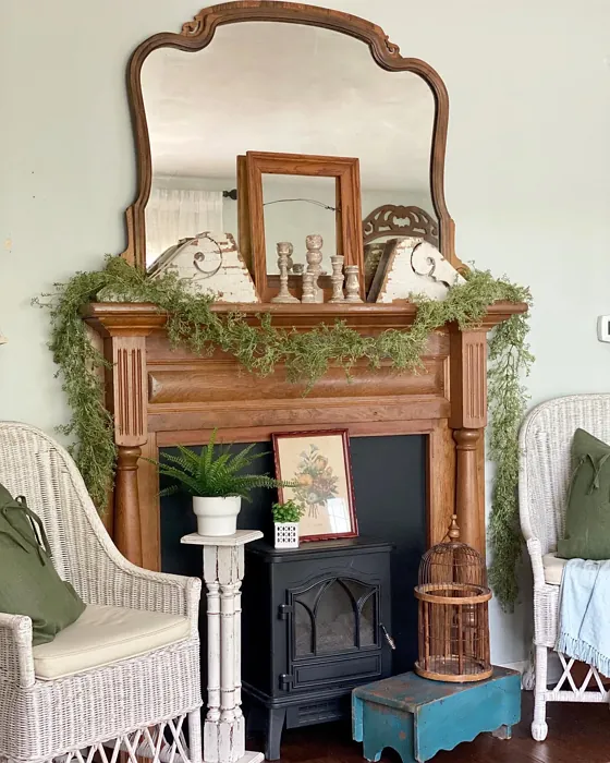 Sherwin Williams Sea Salt living room 
