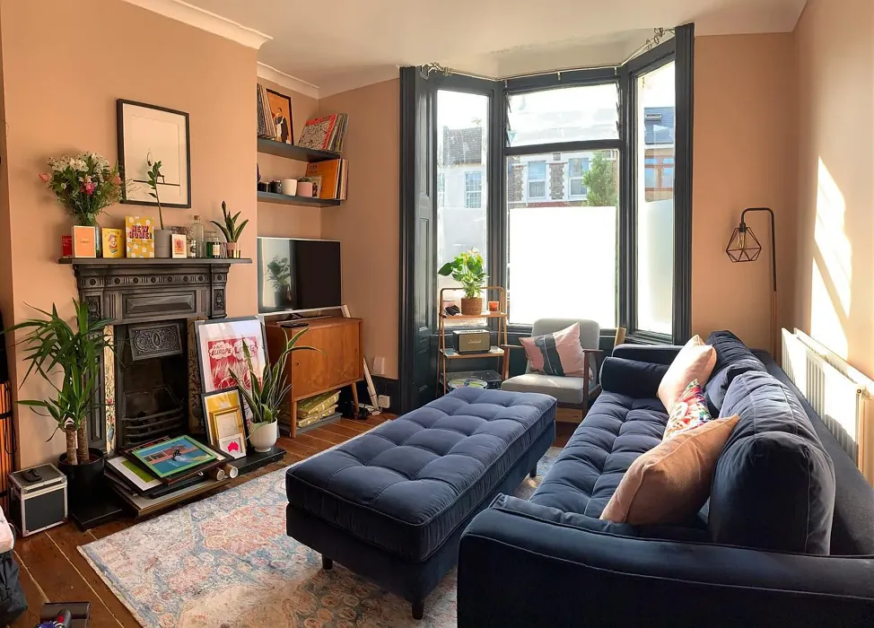 Farrow and Ball Setting Plaster living room 