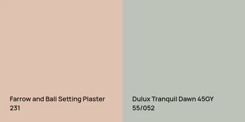 Setting Plaster and Tranquil Dawn comparison