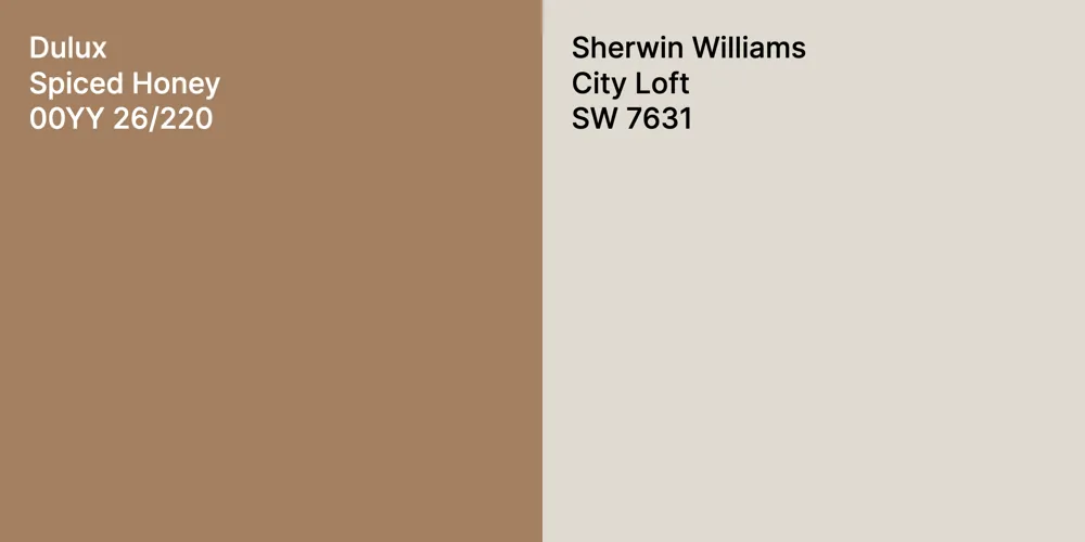 Dulux Spiced Honey vs. Sherwin Williams City Loft