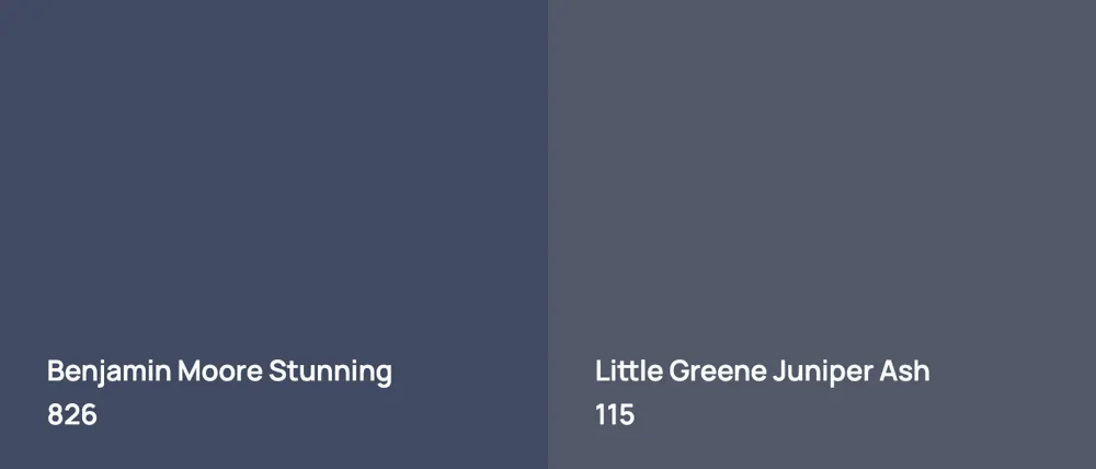 Benjamin Moore Stunning vs. Little Greene Juniper Ash