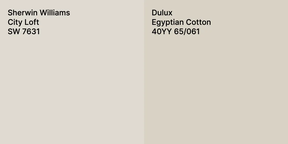 Sherwin Williams City Loft vs. Dulux Egyptian Cotton