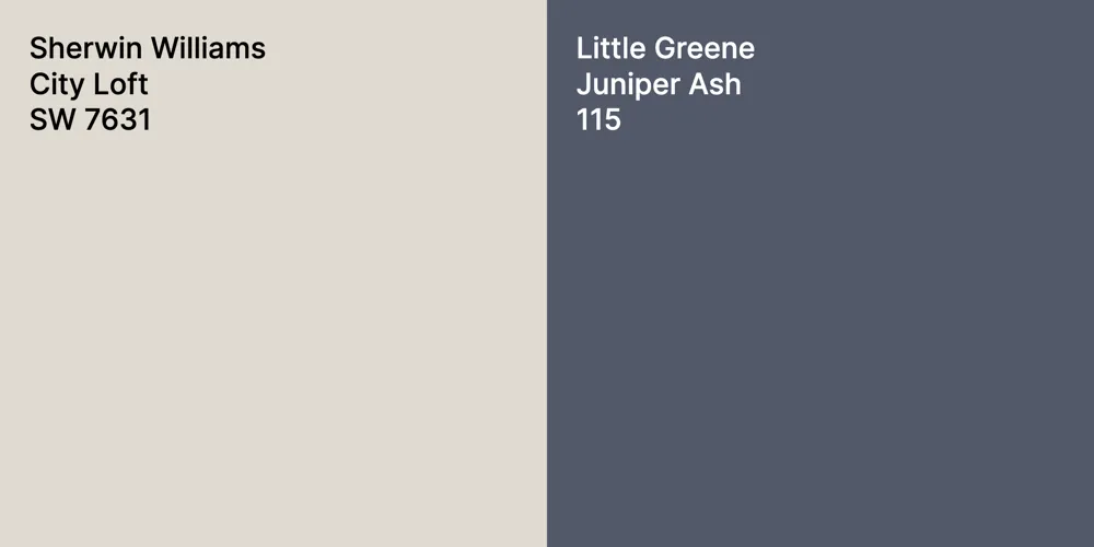 Sherwin Williams City Loft vs. Little Greene Juniper Ash