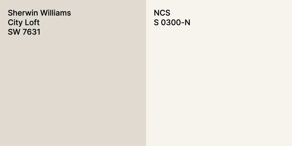 Sherwin Williams City Loft vs. NCS S 0300-N