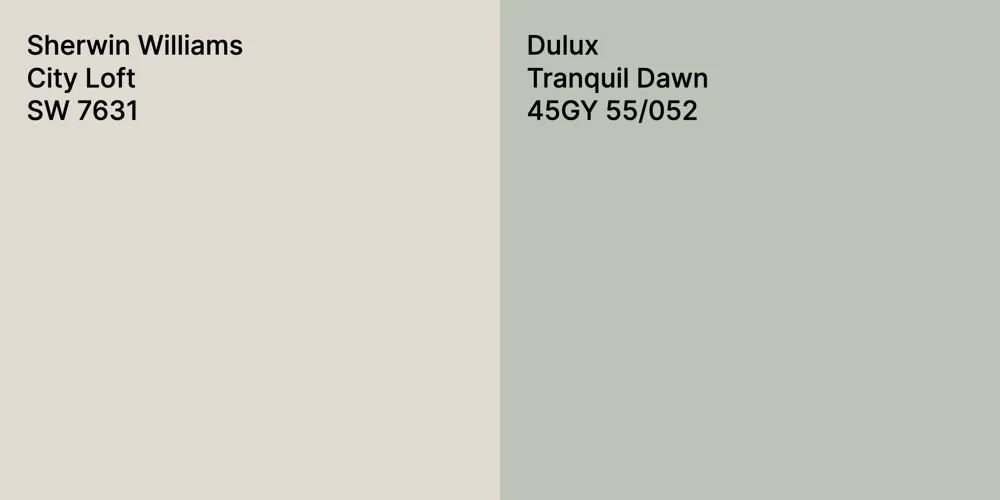 Sherwin Williams City Loft vs. Dulux Tranquil Dawn