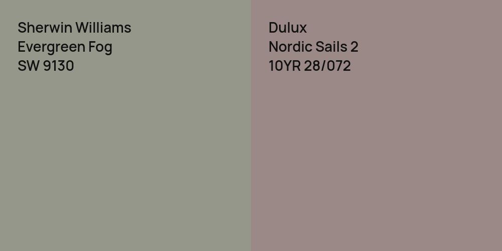 Sherwin Williams Evergreen Fog vs. Dulux Nordic Sails 2