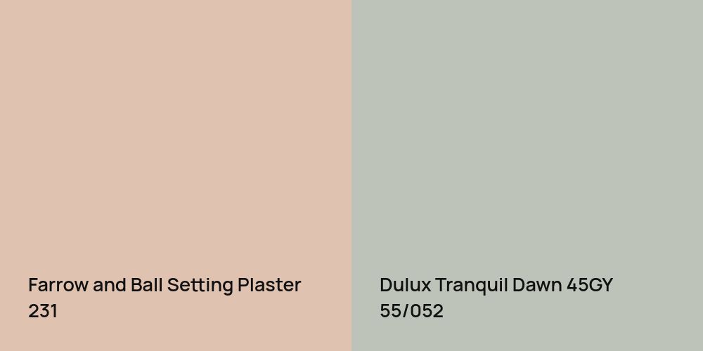 Farrow and Ball Setting Plaster vs. Dulux Tranquil Dawn