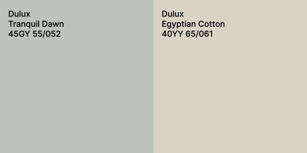 Dulux Tranquil Dawn vs. Dulux Egyptian Cotton